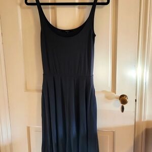 Dark olive maxi dress with pockets - XS